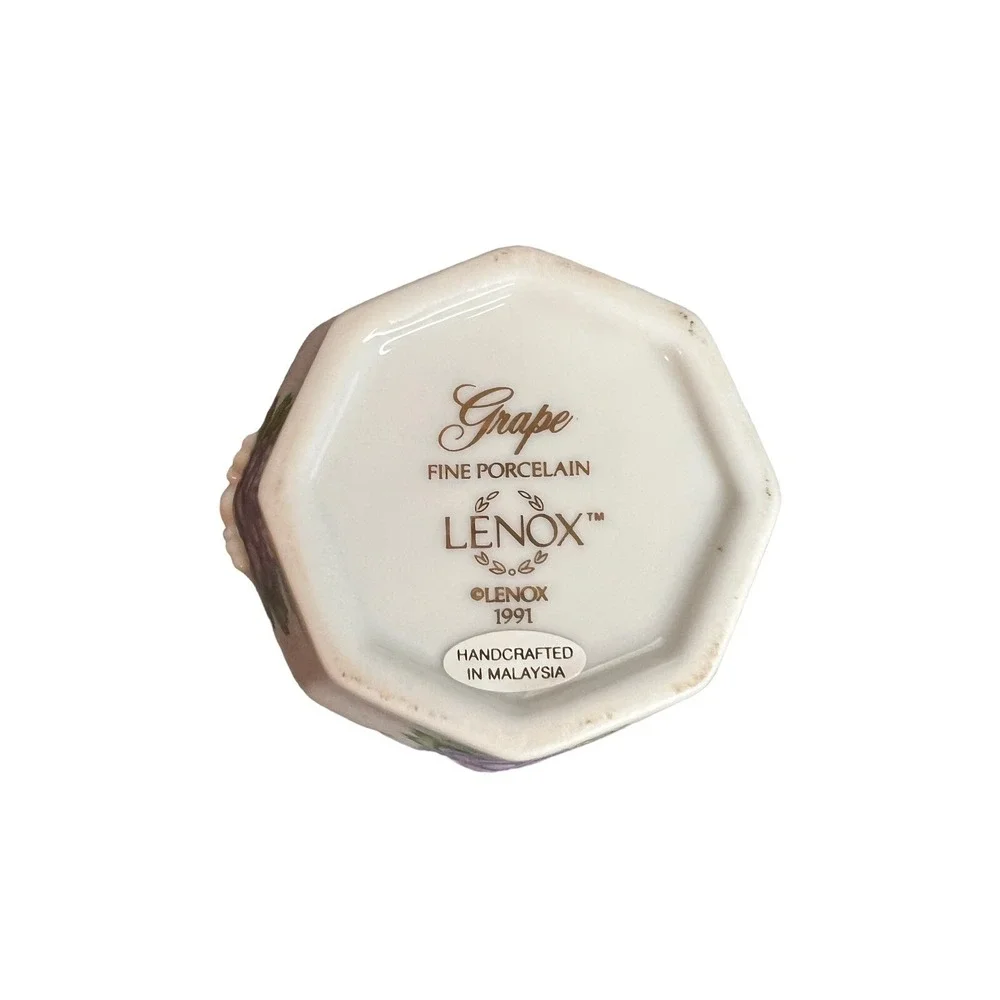 LENOX ORCHARD Grape JAM JELLY PRESERVE‎ DISH WITH LID AND SPOON Vintage